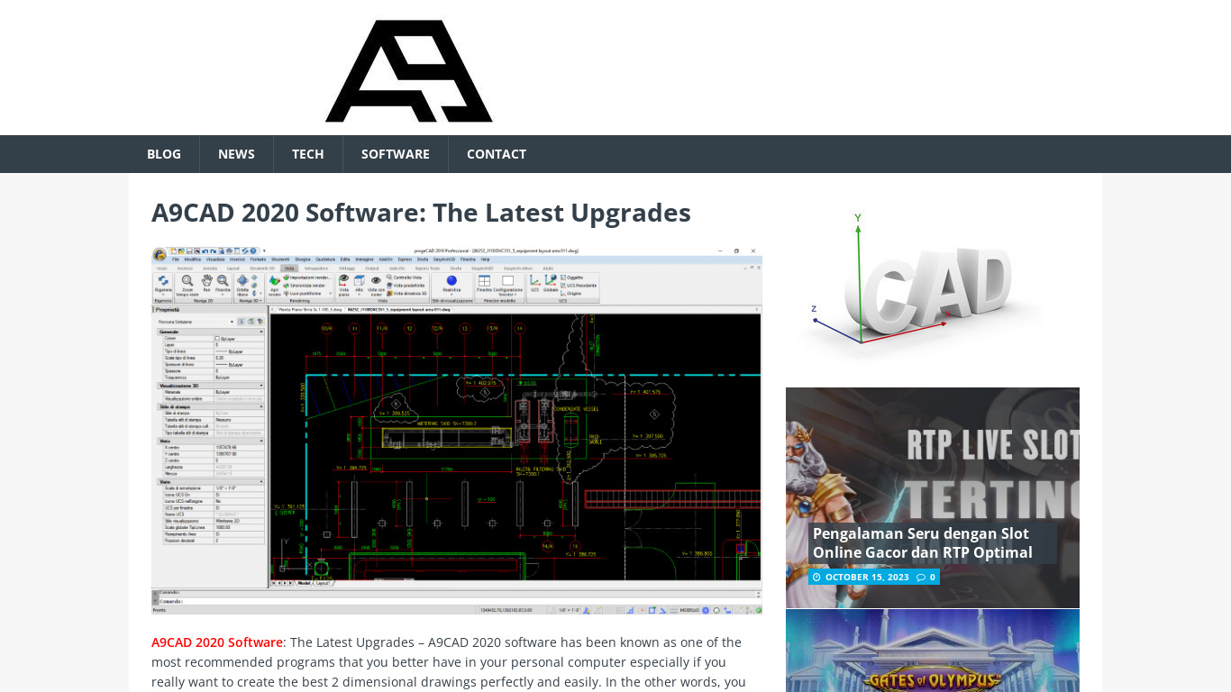 A9CAD Landing page