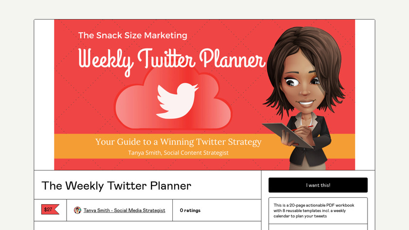 The Weekly Twitter Planner Landing Page