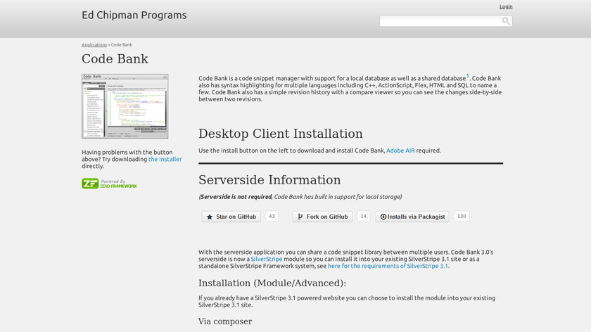 Code Bank Landing Page