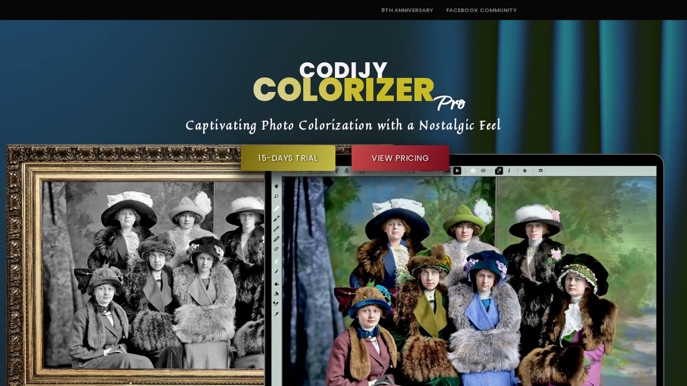 CODIJY Pro Photo Colorization Landing page
