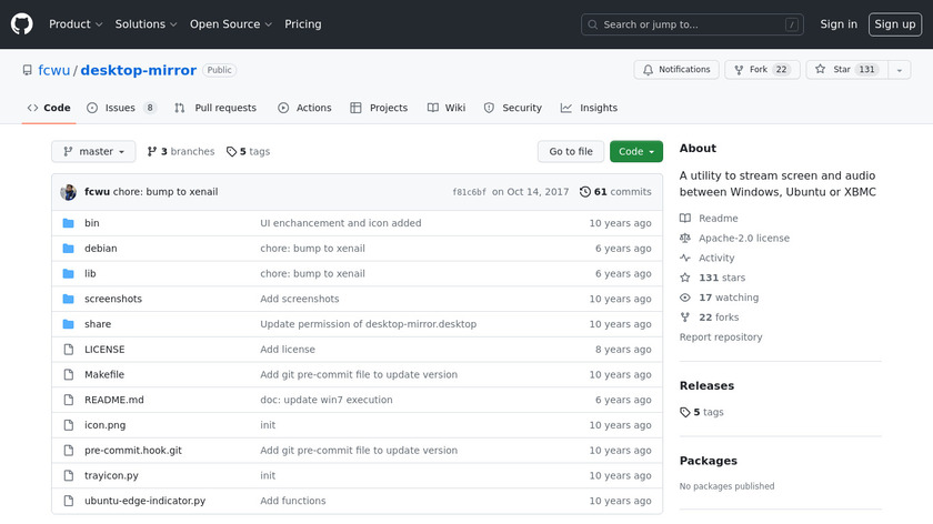 Desktop Mirror Landing Page