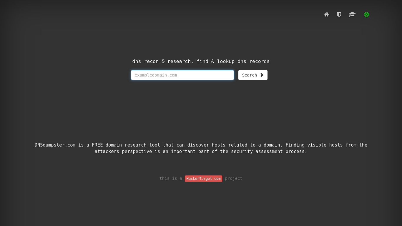 DNSdumpster.com Landing page