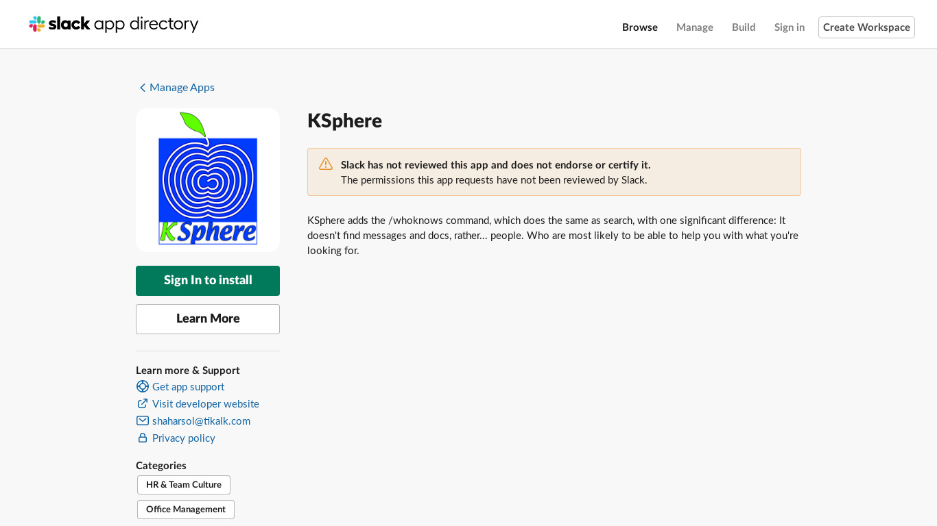 KSphere Landing page
