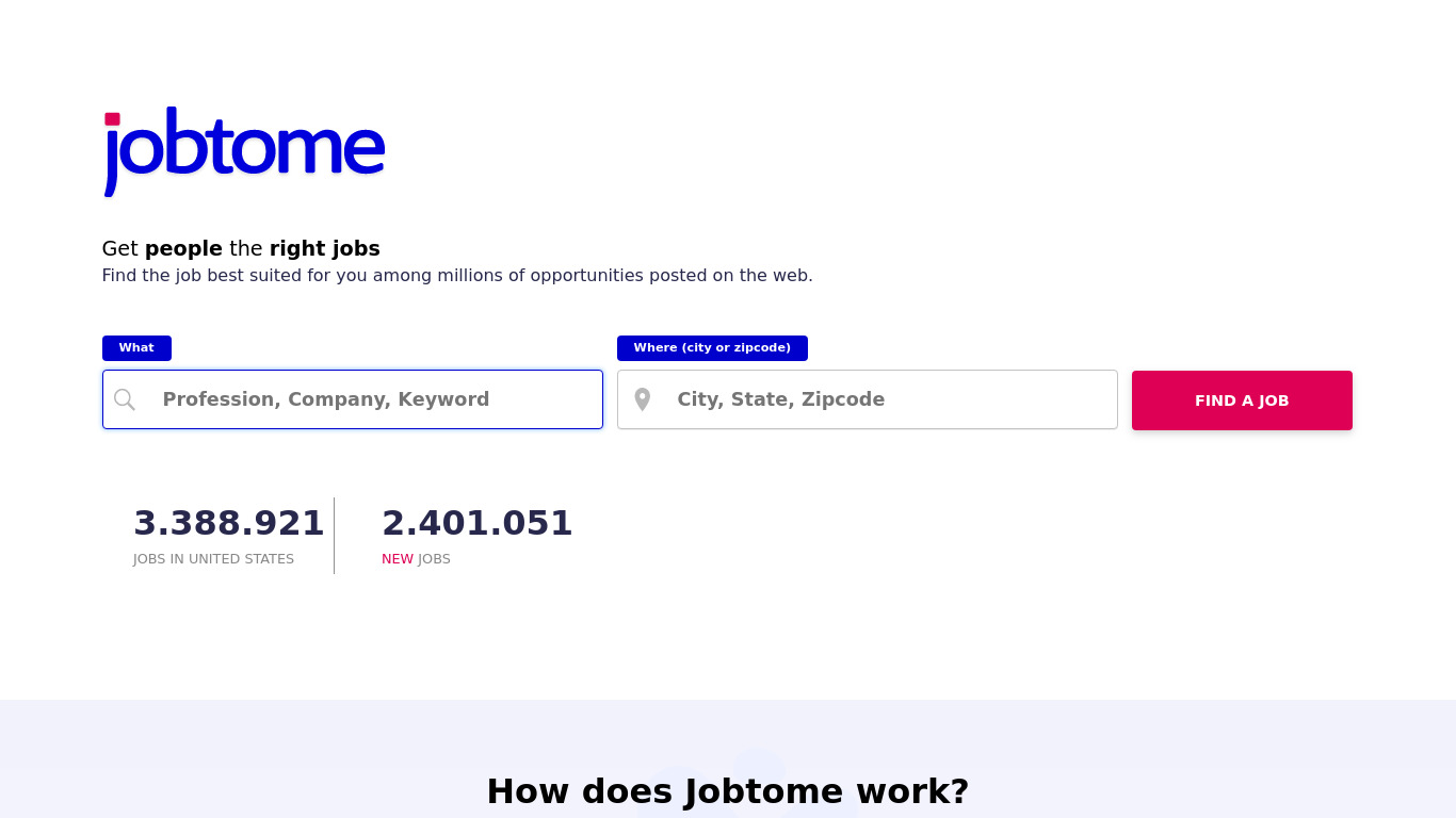 Compass by Jobtome Landing page