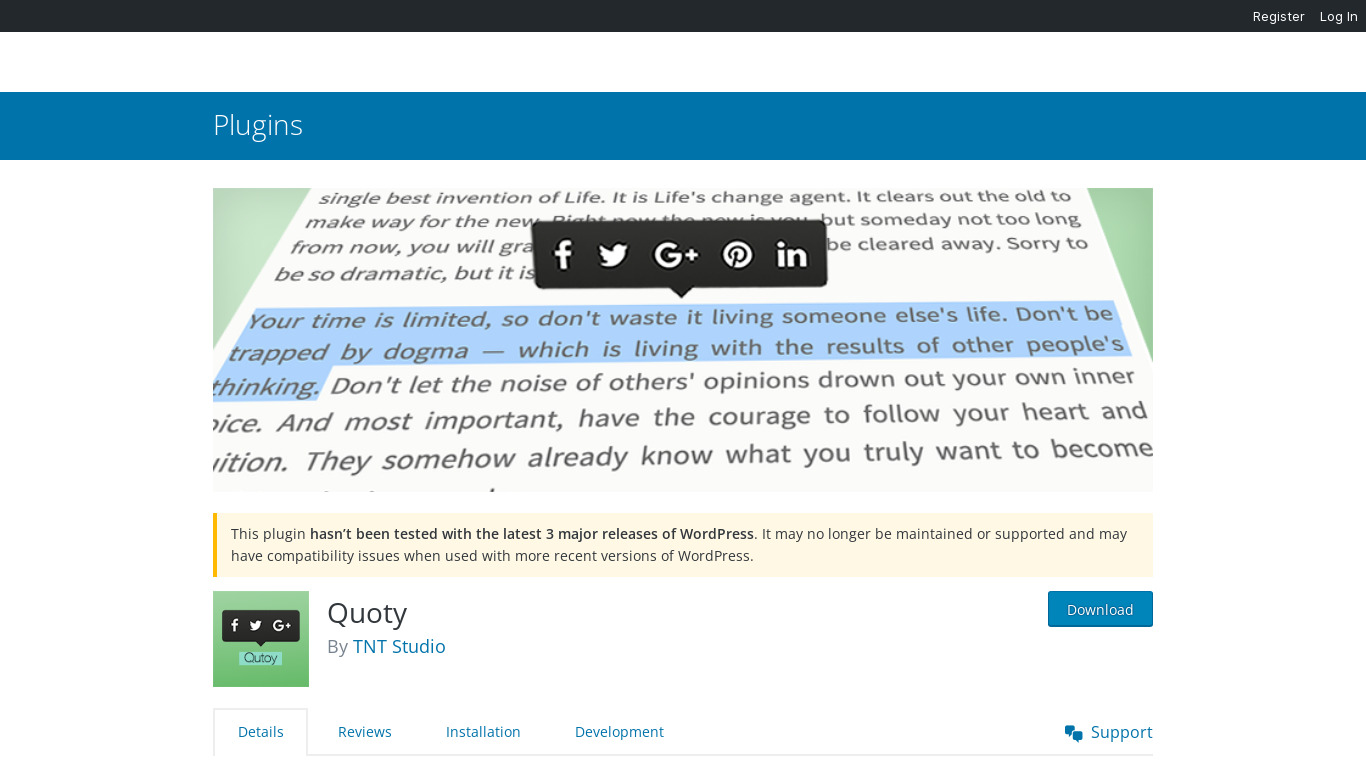 Quoty Landing page