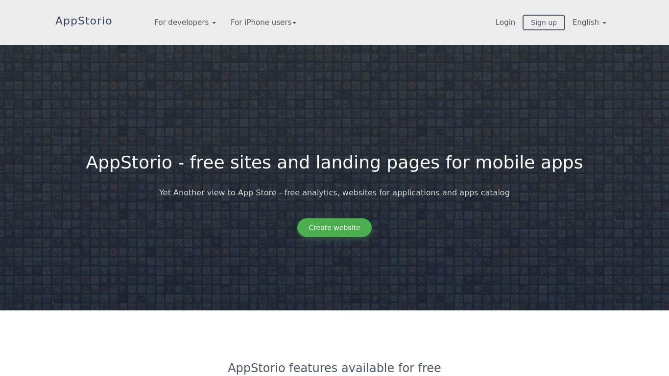 AppStor.io Landing page
