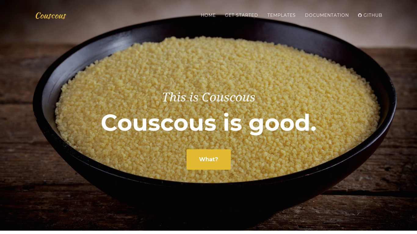 Couscous Landing page