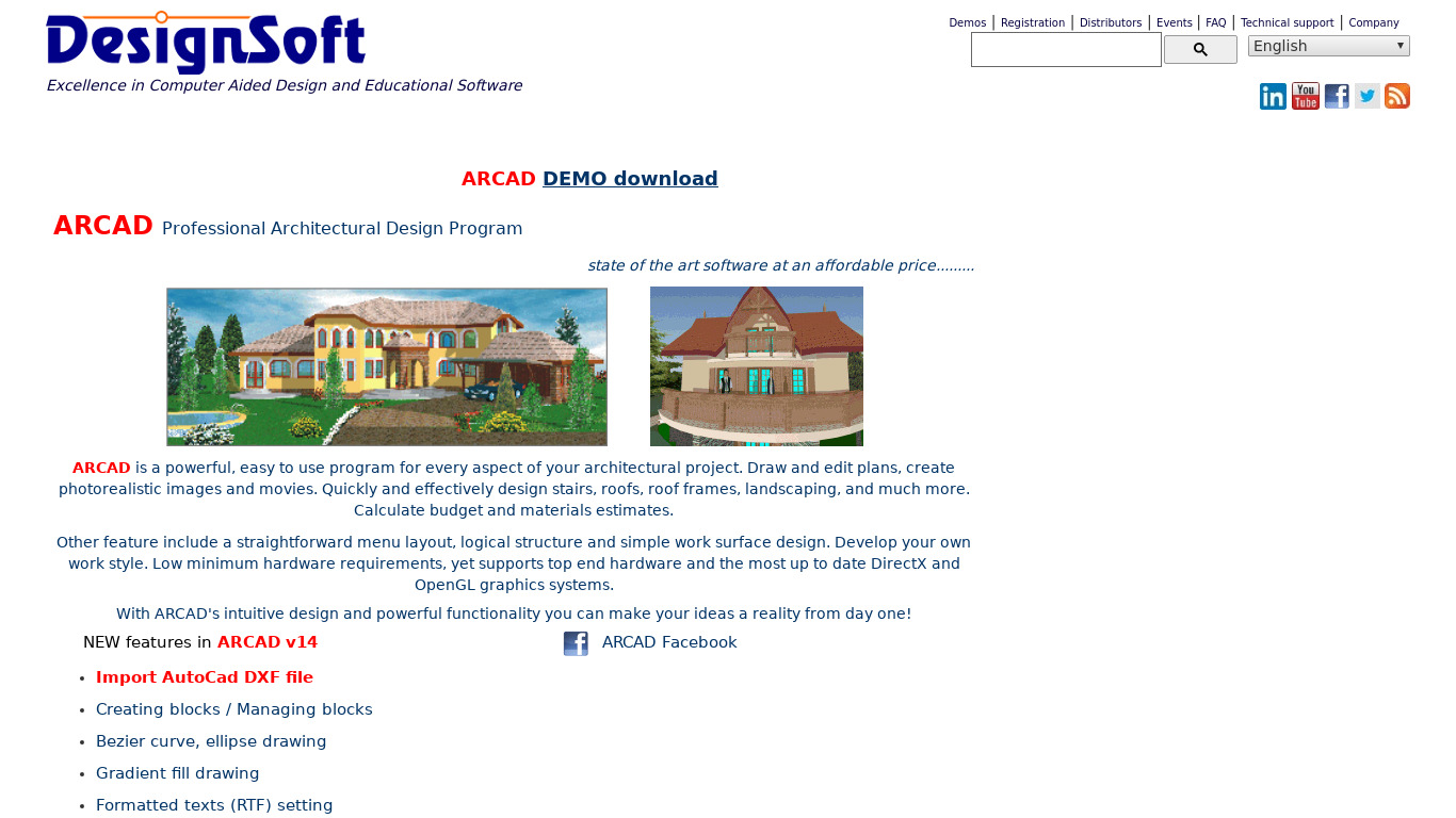 ARCAD 3D Landing page