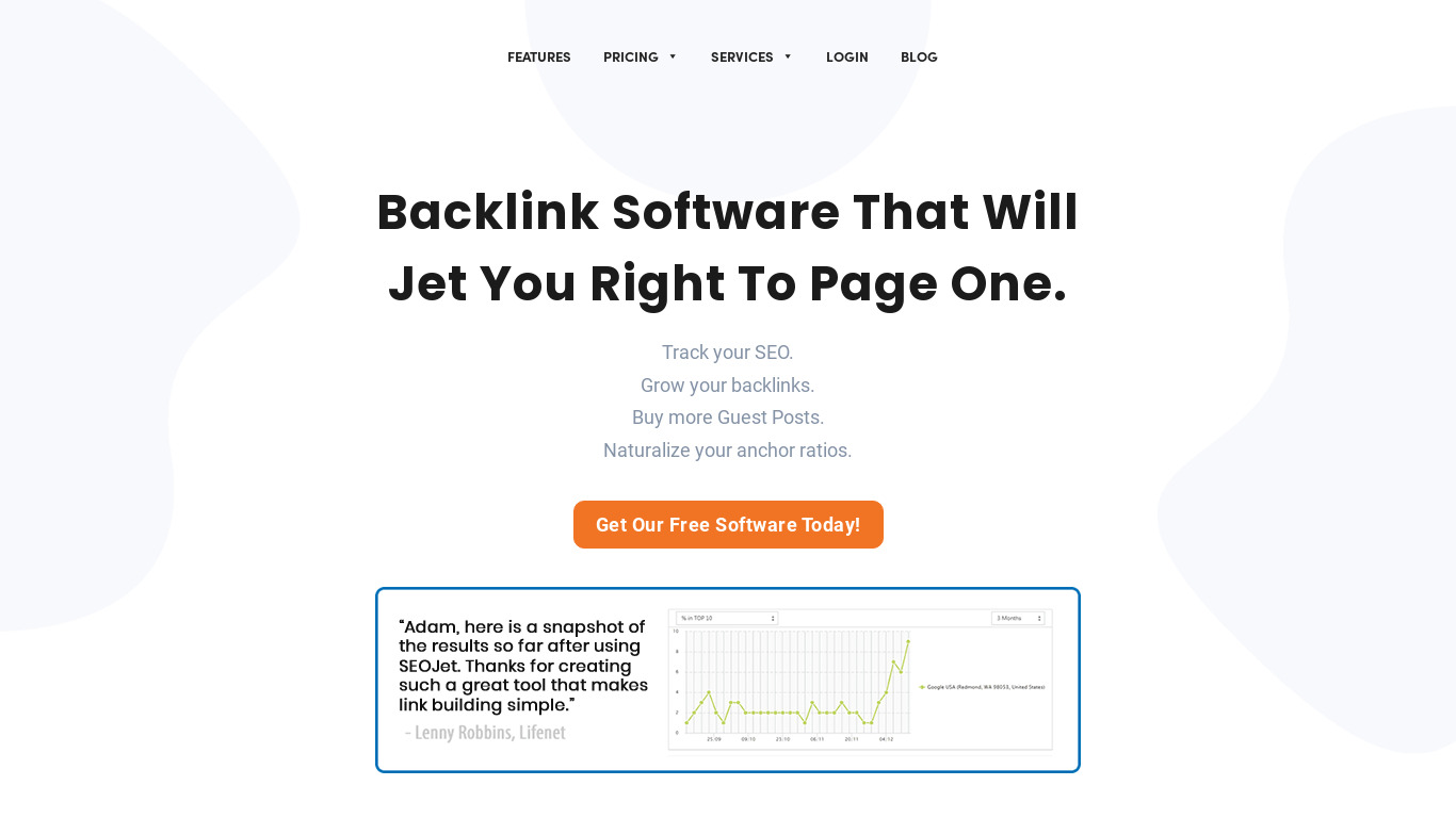 SEOJet Landing page