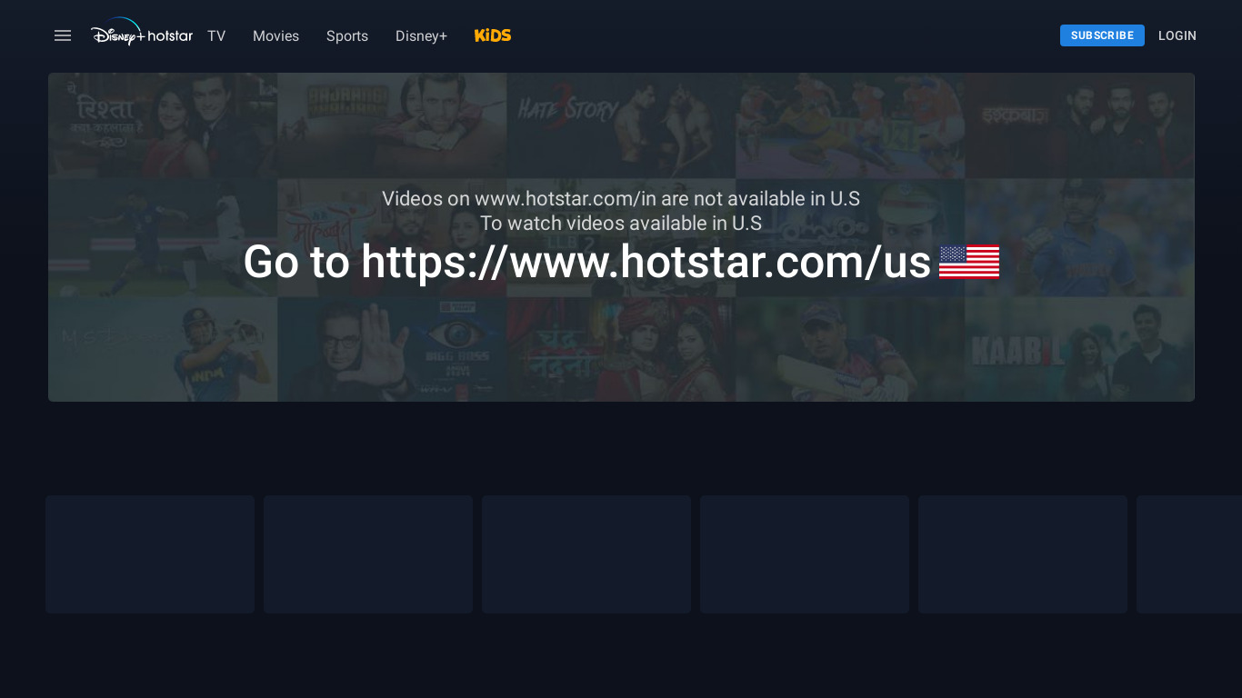 Hotstar Landing page