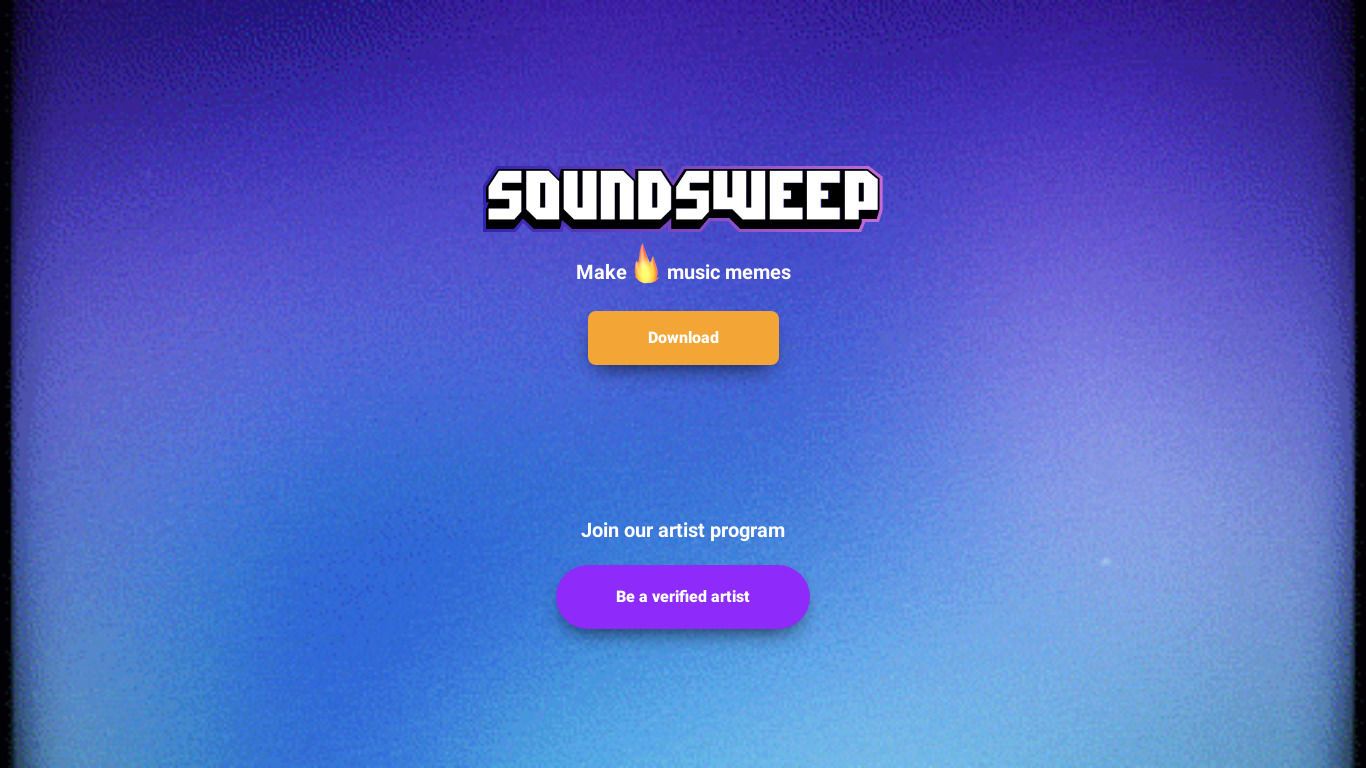 Soundsweep(beta) Landing page