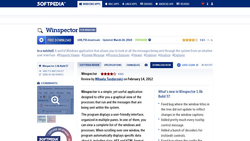 XWinspector Landing Page