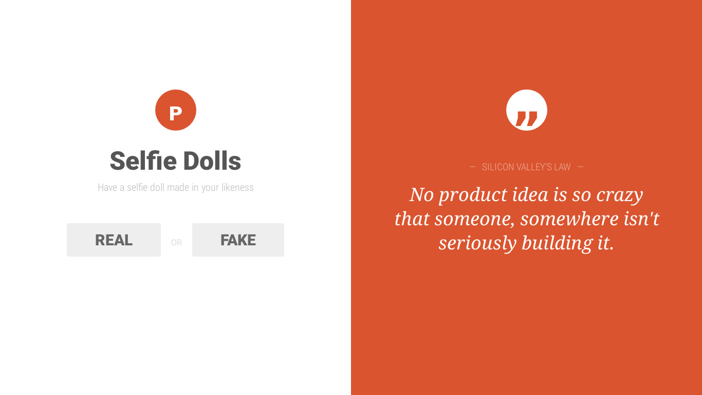 Product Hunt Real or Fake Landing page