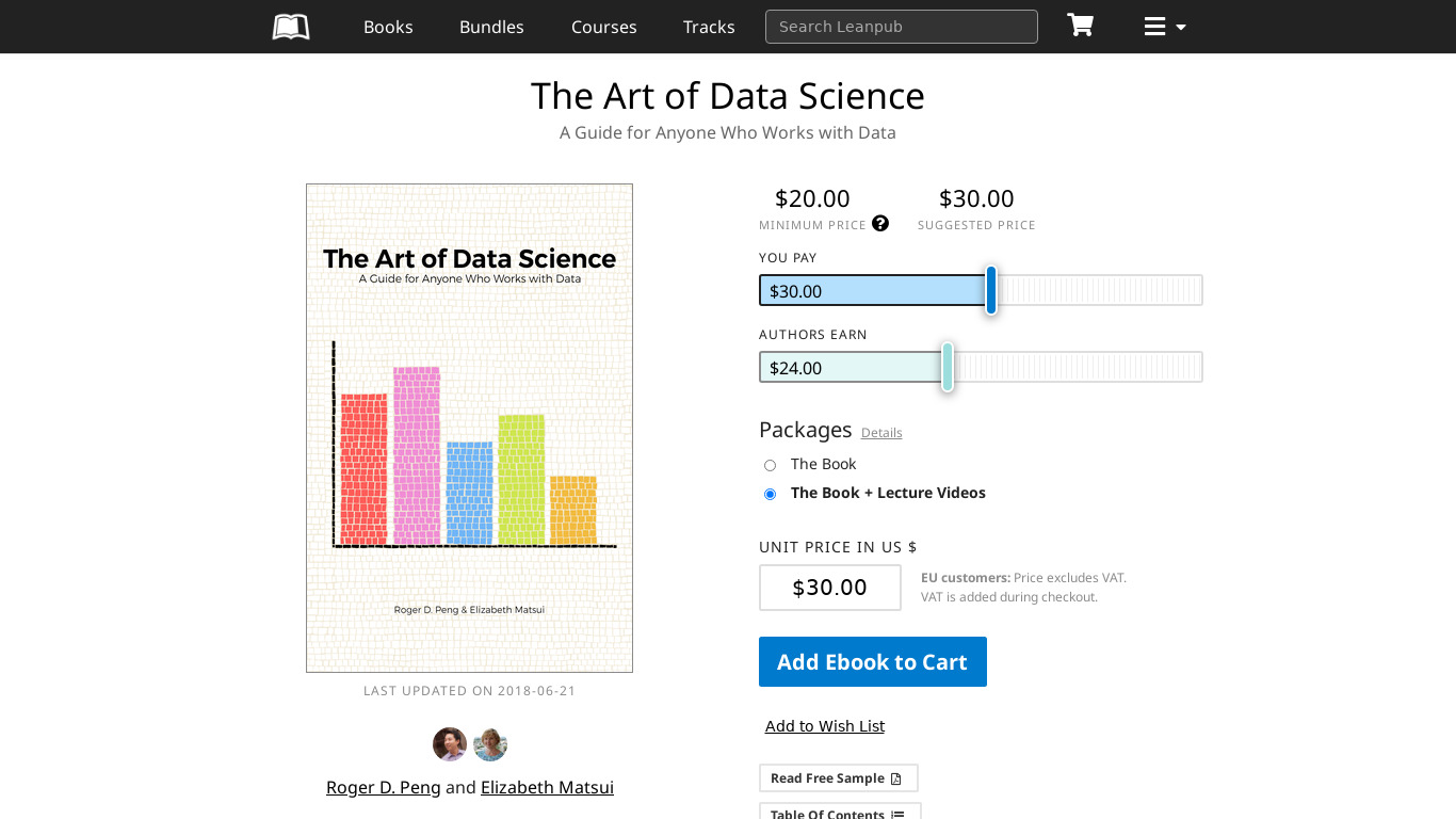 The Art of Data Science Landing page
