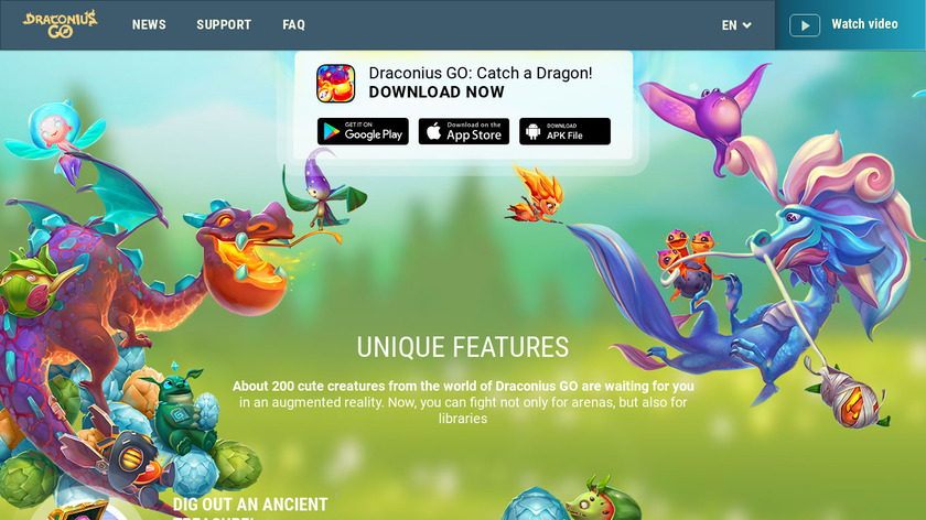 Draconius GO Landing Page