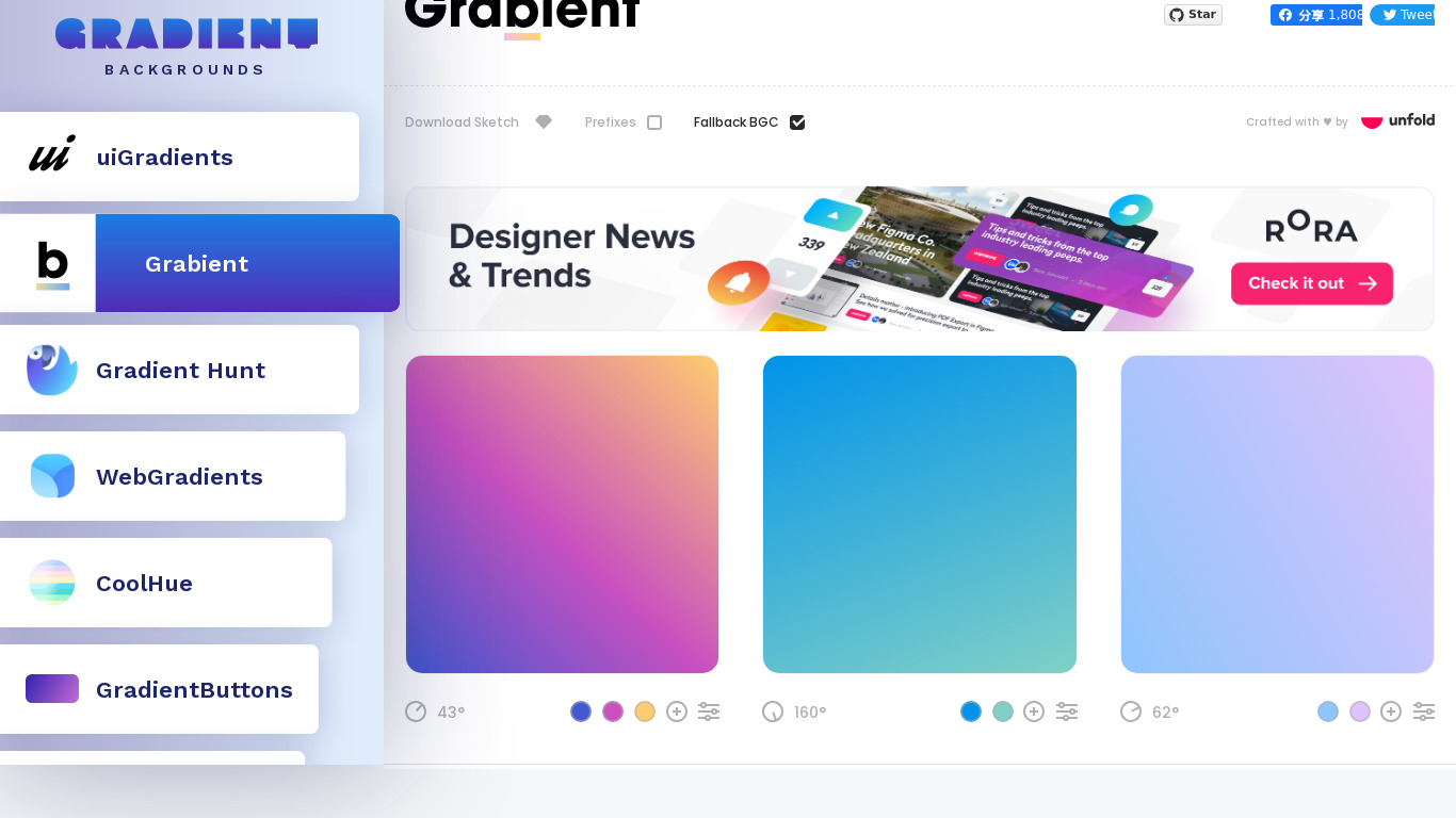 Gradient Backgrounds Landing page