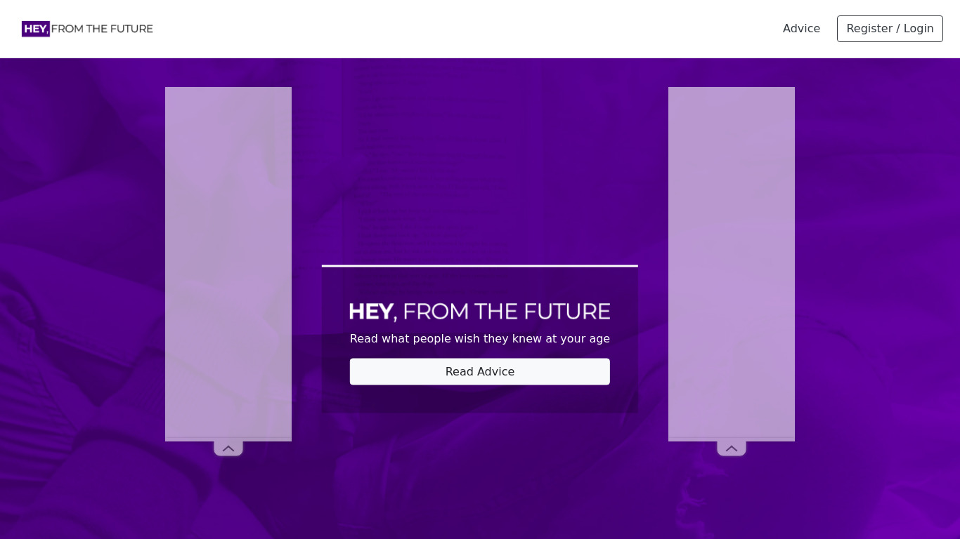 Hey From The Future Landing page