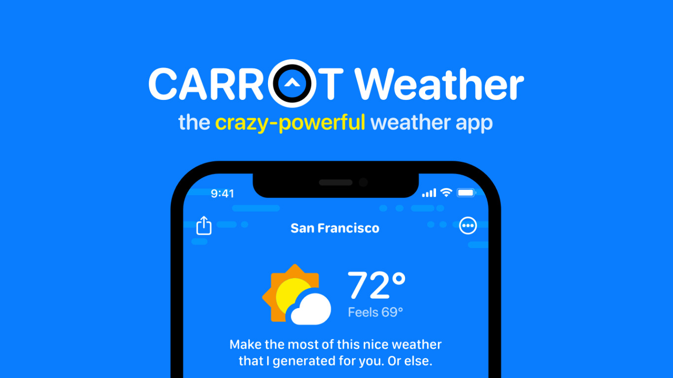 CARROT Weather Landing page