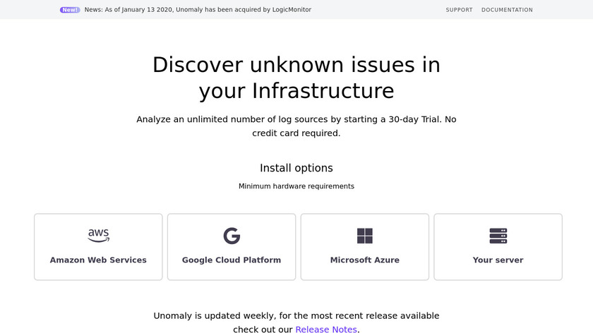 Unomaly Landing Page