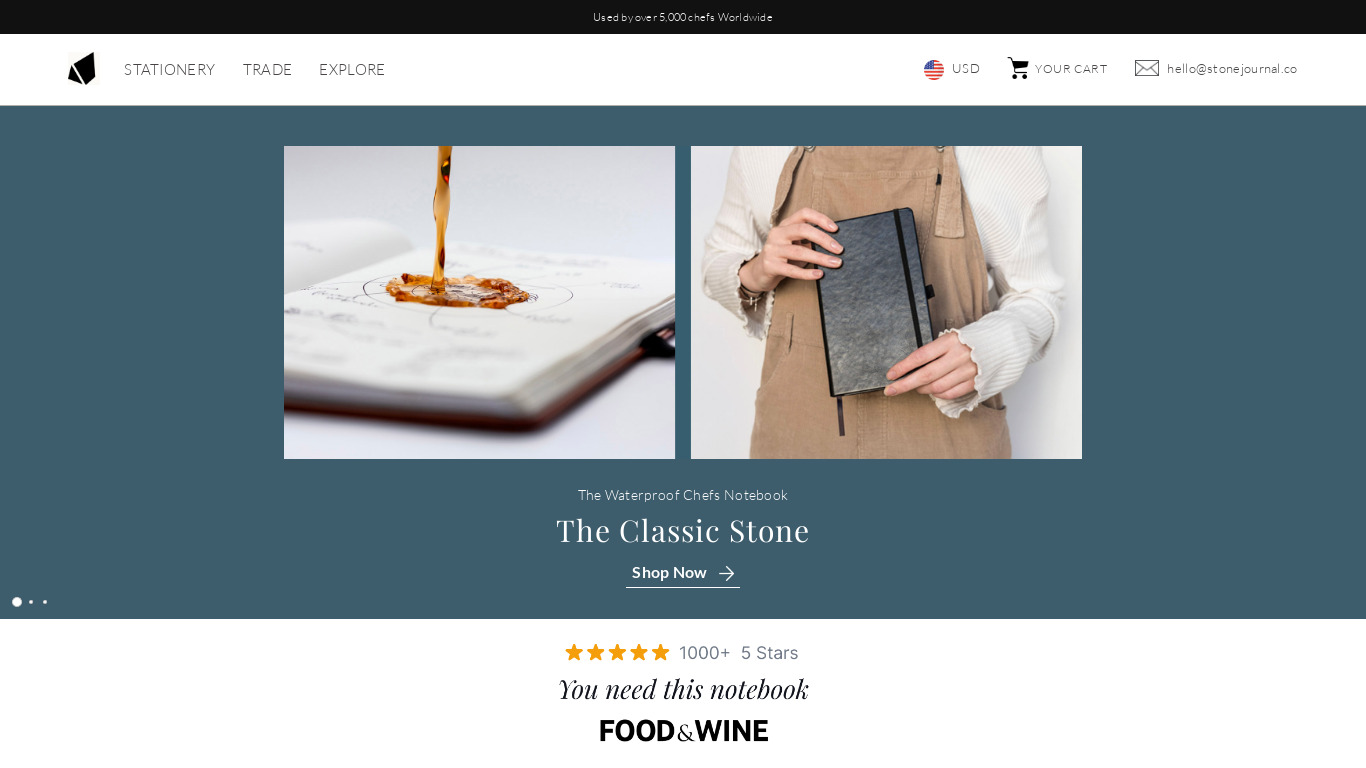 The Classic Stone Landing page