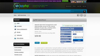 ApPHP AdminPanel image