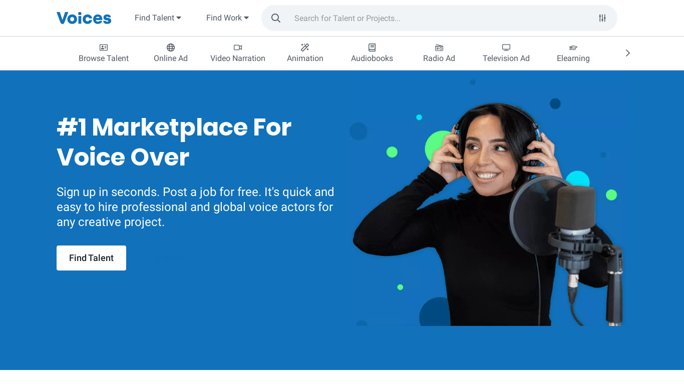 Voices Landing page