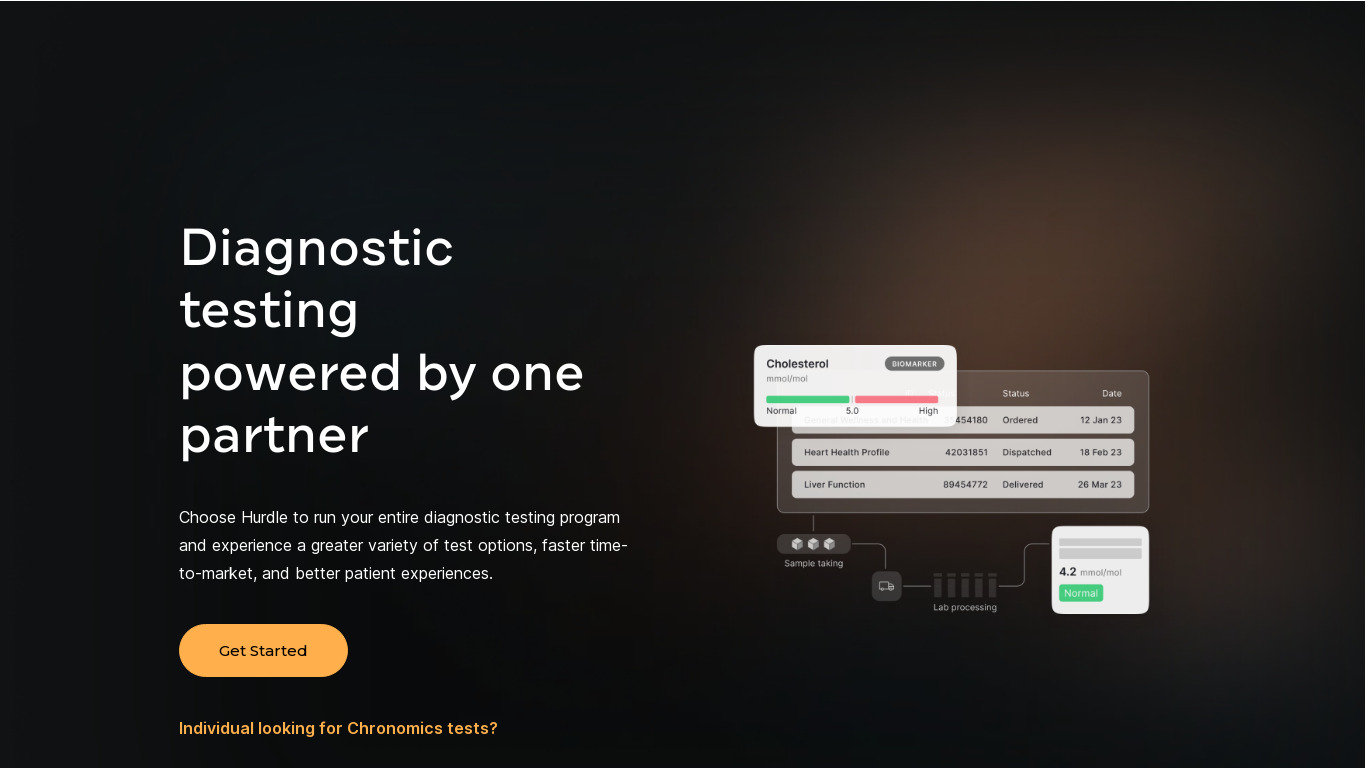 Chronomics Landing page