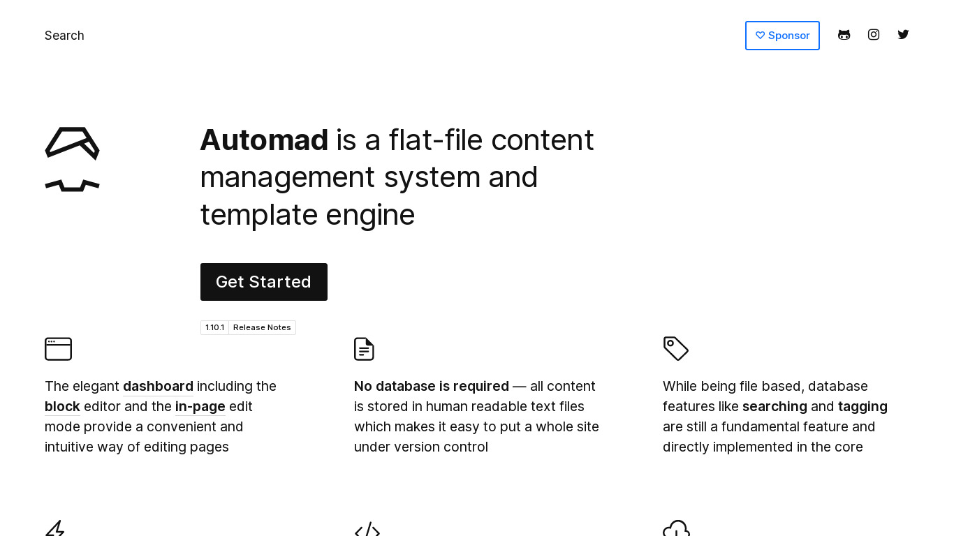 Automad Landing page