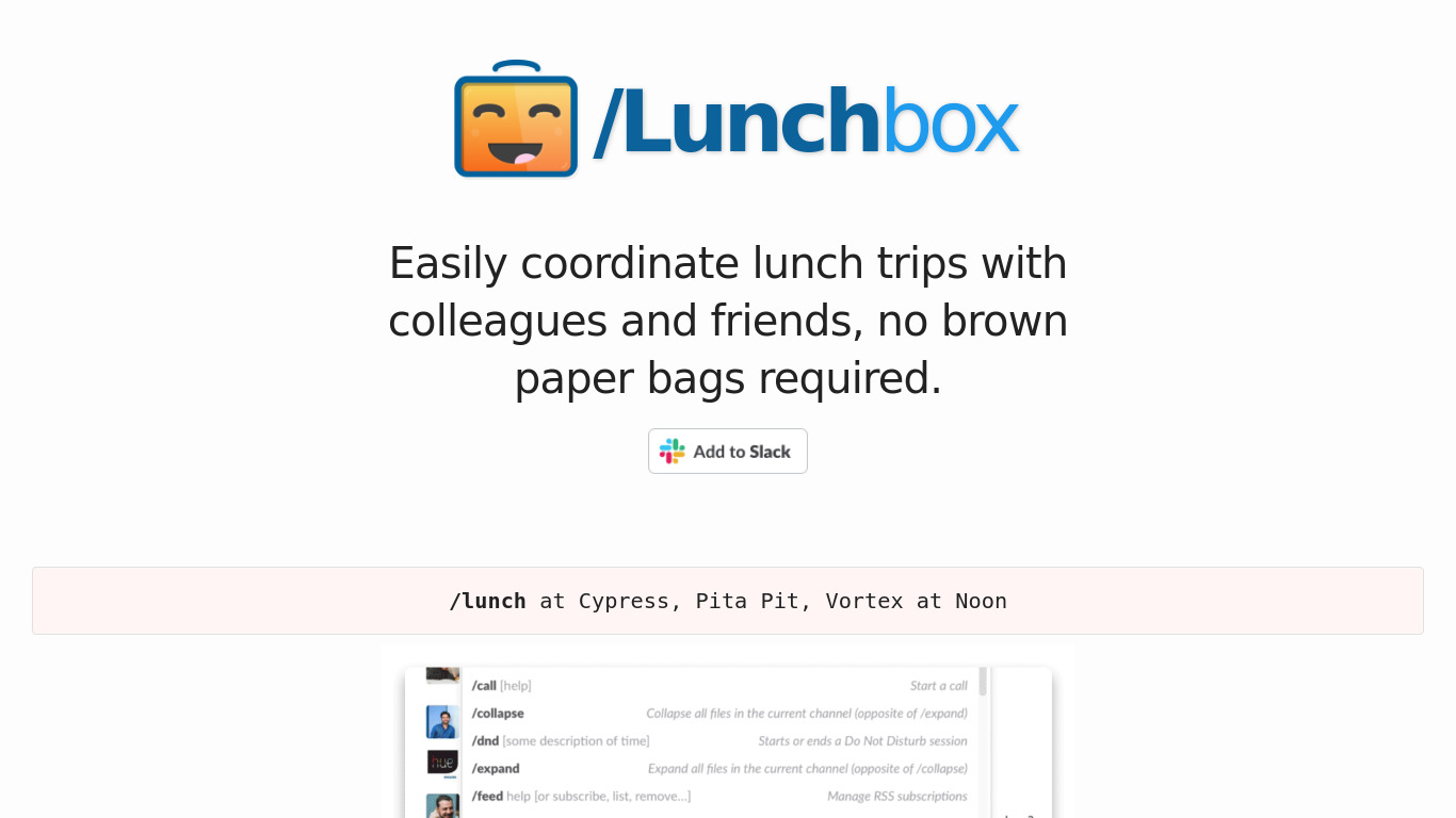 /Lunchbox Landing page