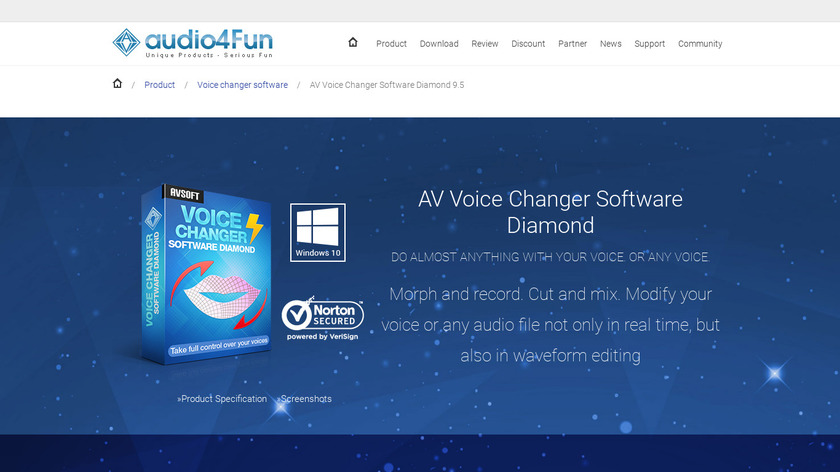 AV Voice Changer Software Landing Page