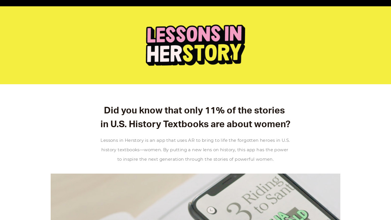 Lessons in Herstory Landing page