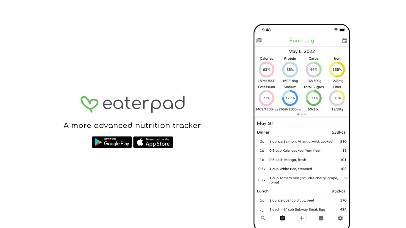 Eaterpad Landing page