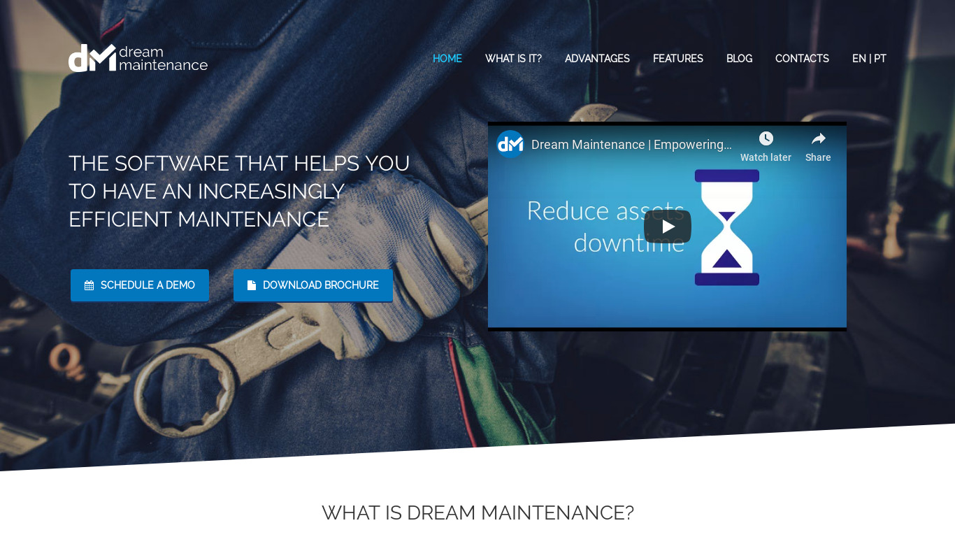 Dream Maintenance Landing page