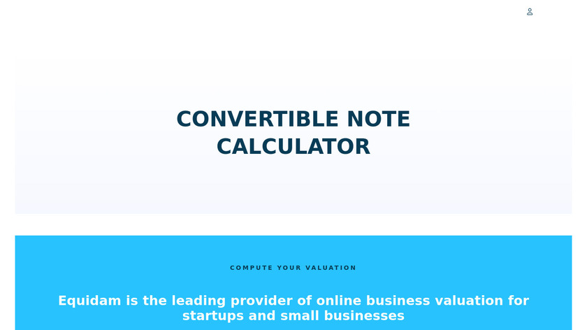 Convertible Notes Calculator Landing Page