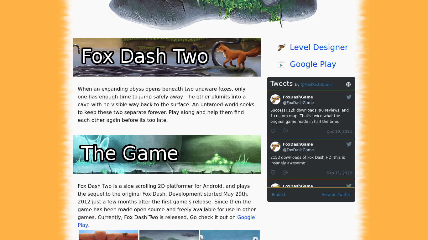 Fox Dash HD Landing page