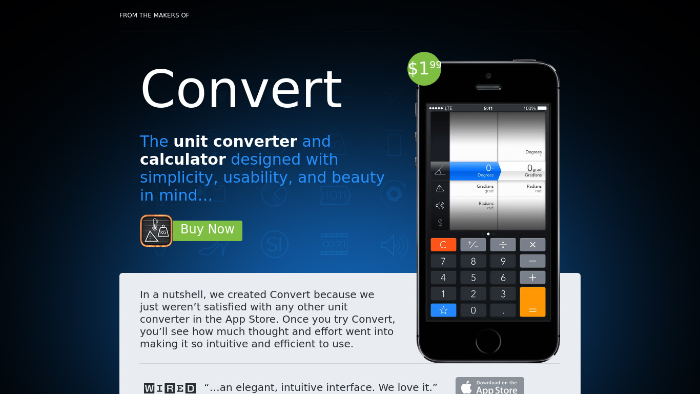 Convert ~ the unit calculator Landing page