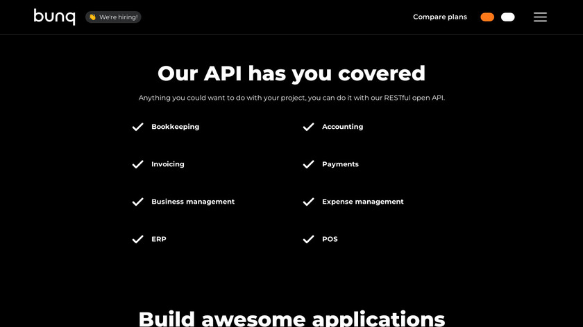 bunq API Landing Page