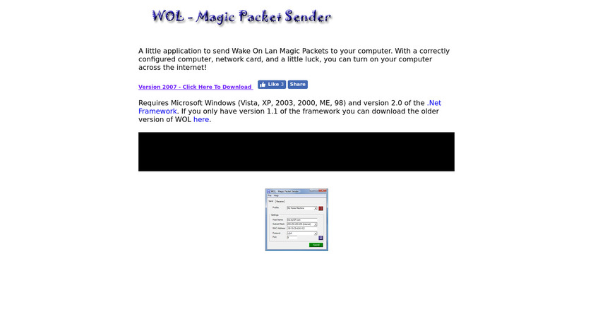 WOL Magic Packet Sender Landing Page