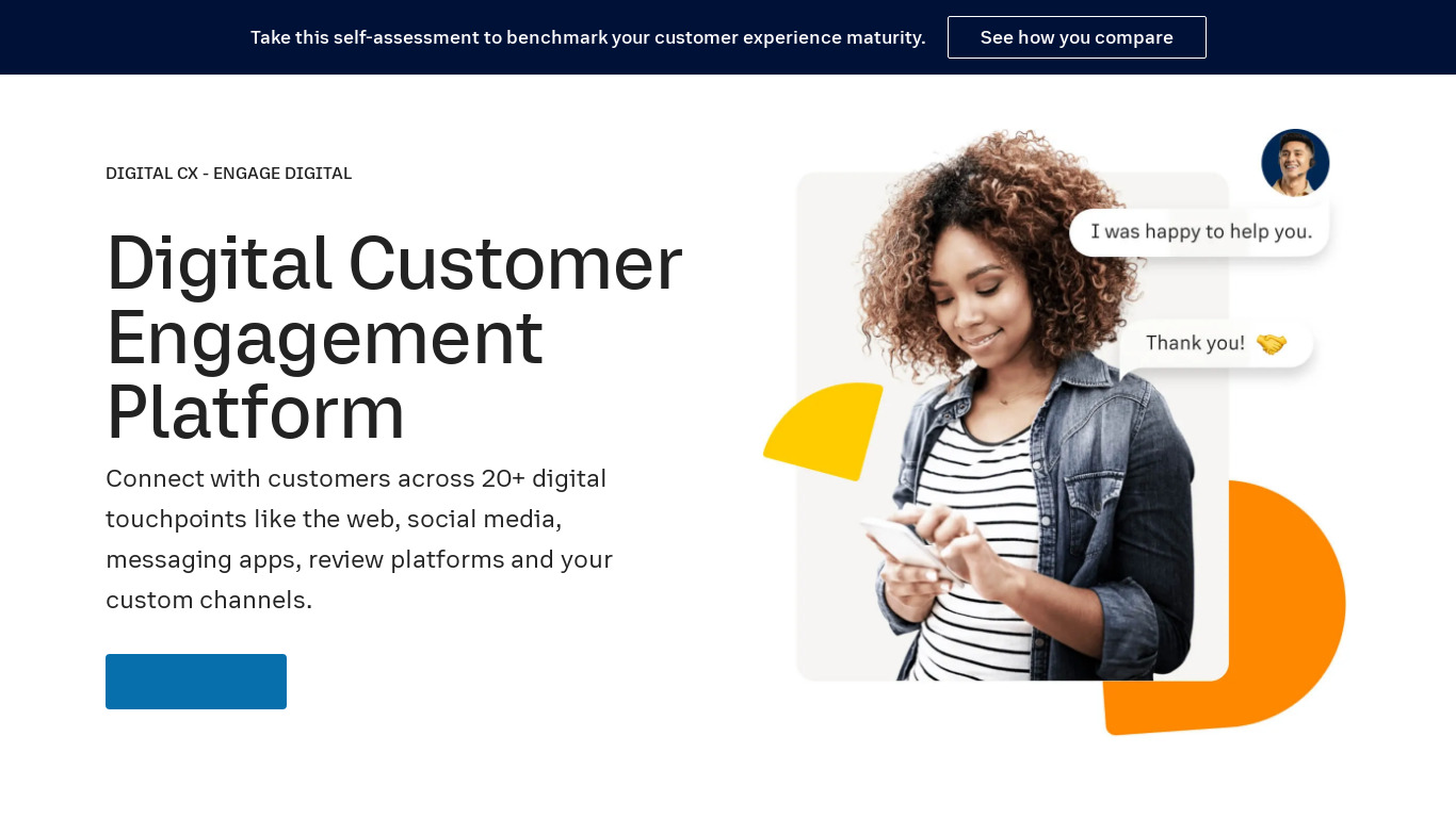 Dimelo By RingCentral Landing page