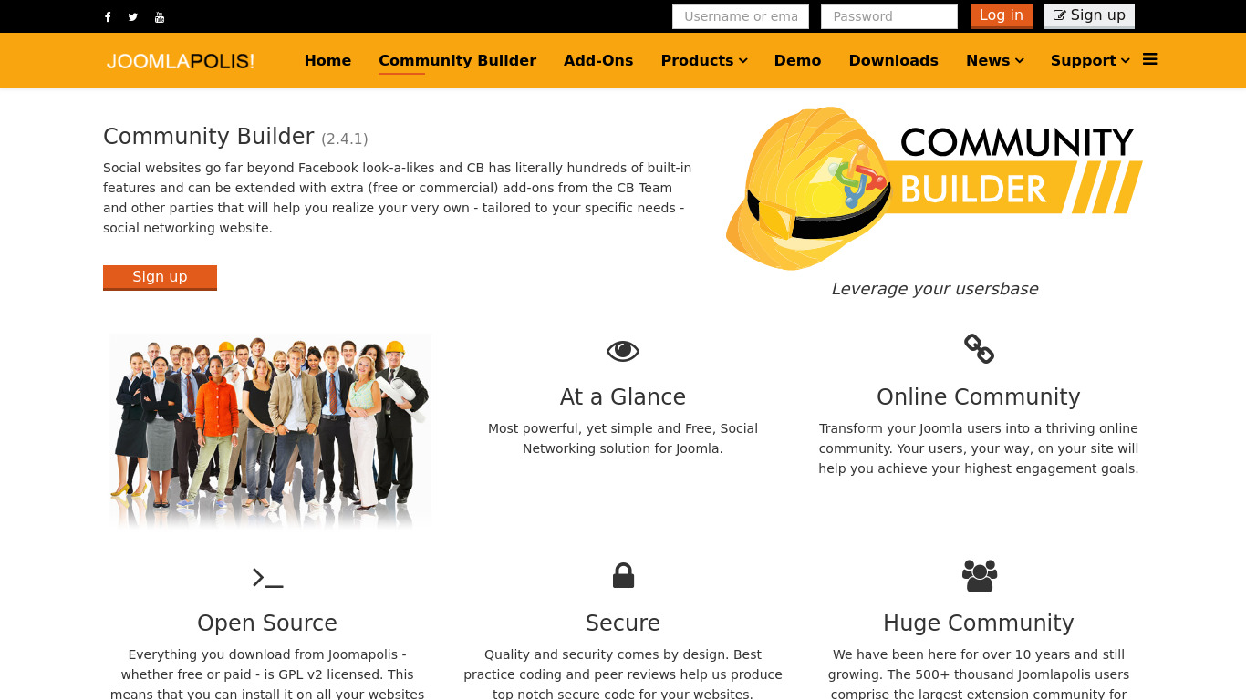 Community Builder Landing page