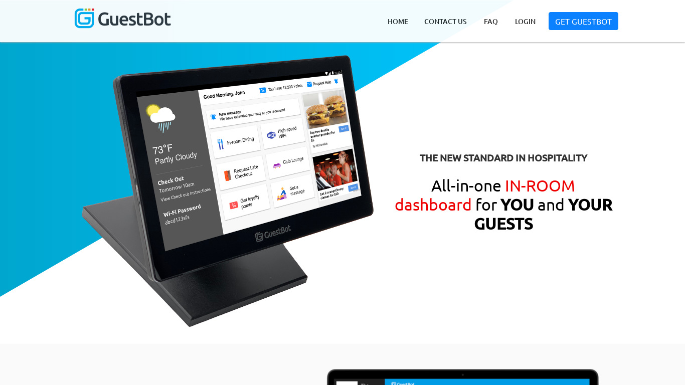GuestBot Landing page