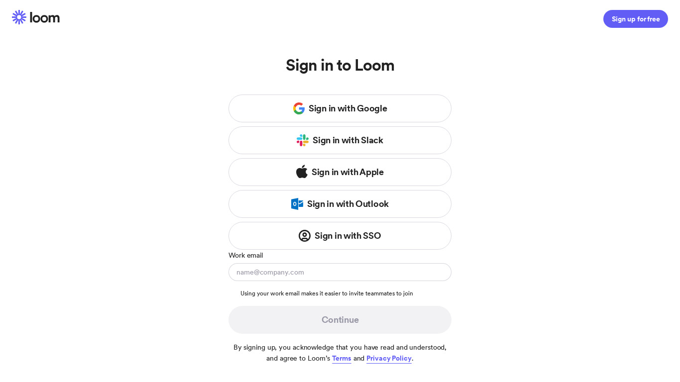 Workflow by Loom Landing page