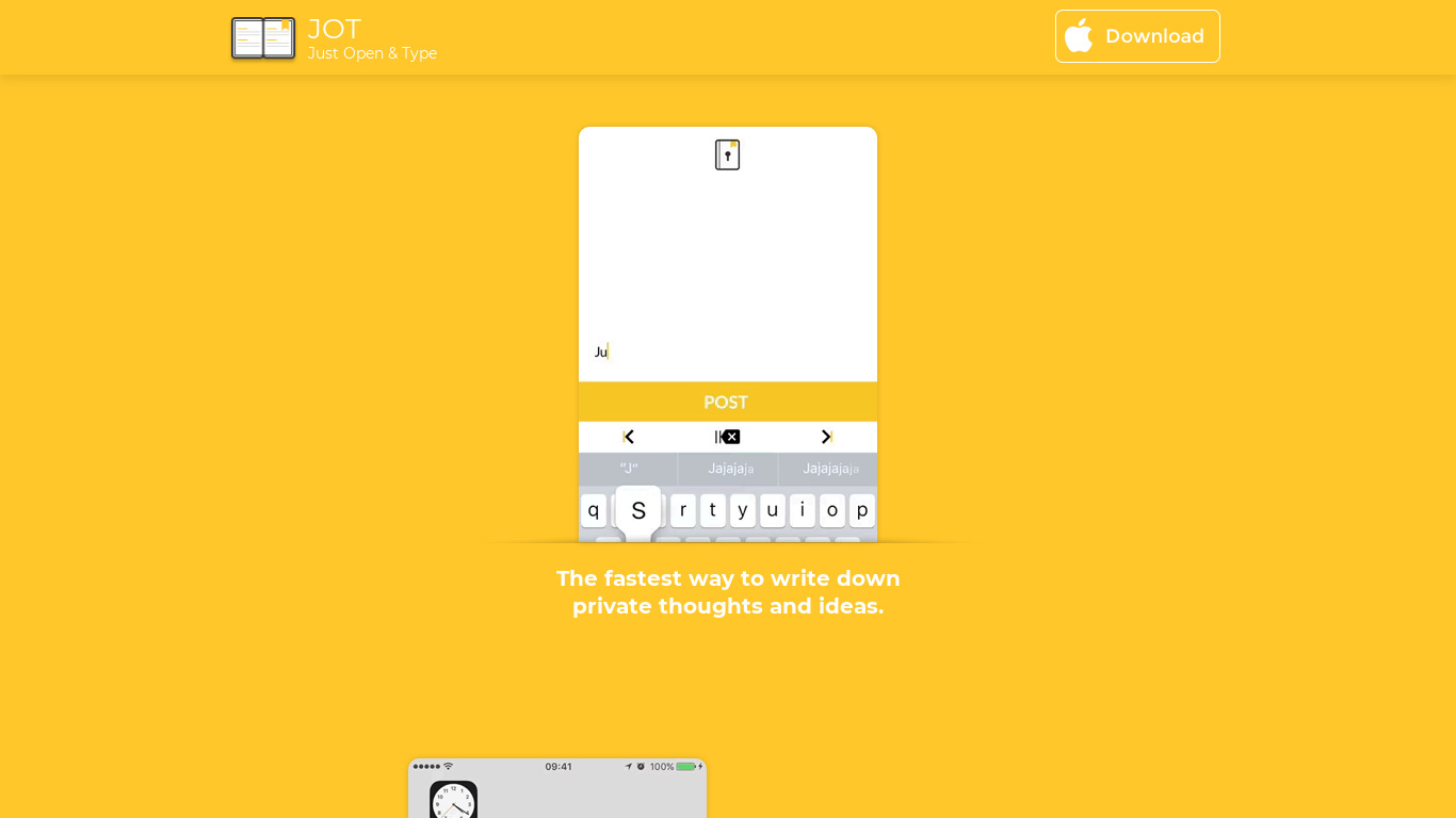 Just Open & Type (JOT) Landing page
