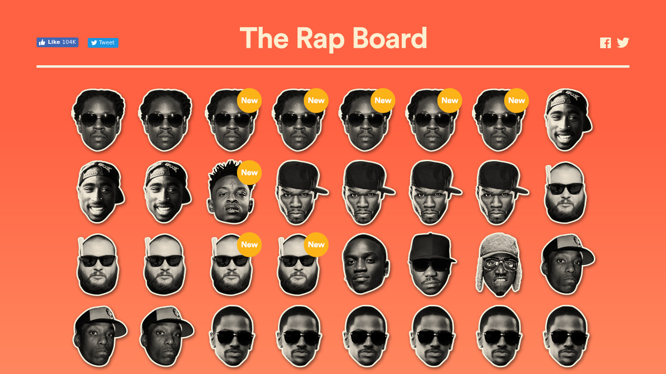 The Rap Board Landing page