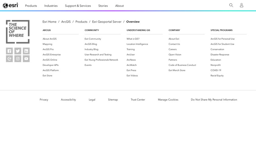 ESRI Geoportal Server Landing Page