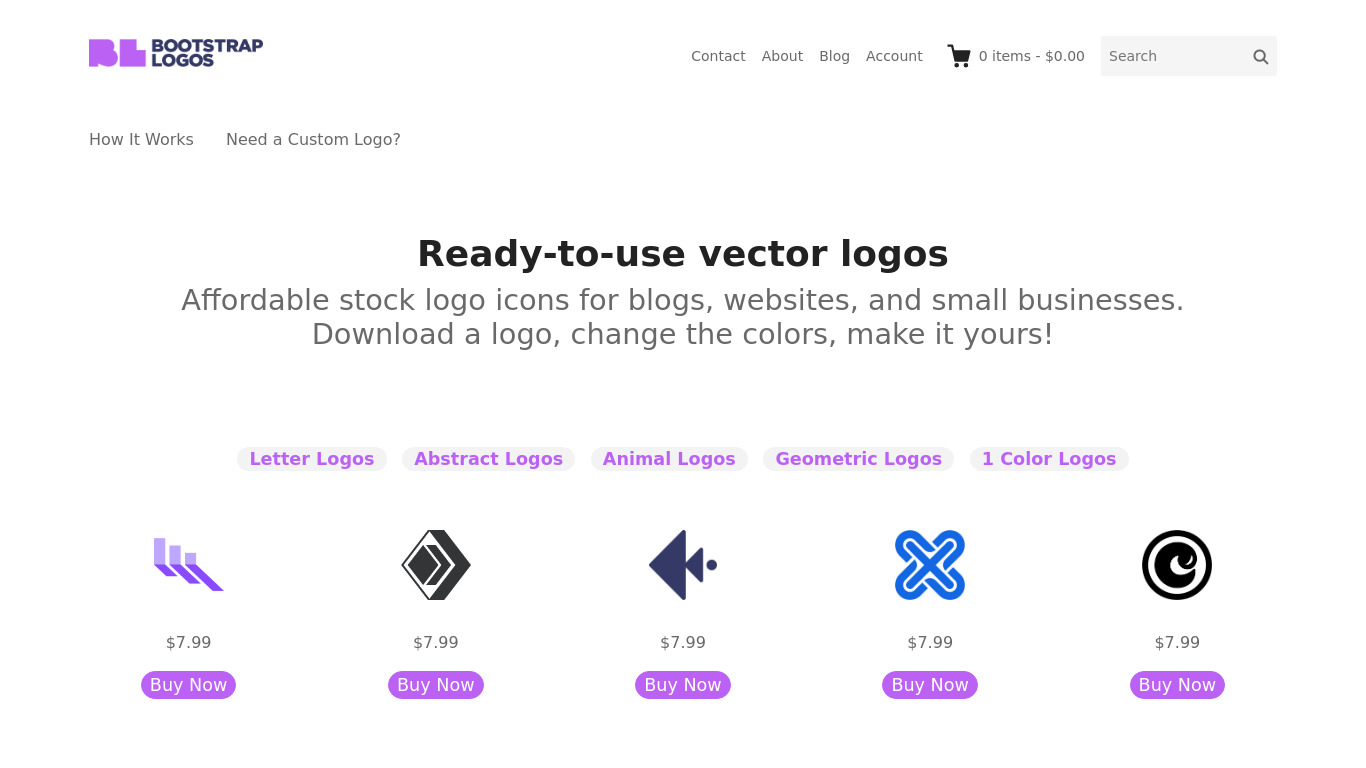 Bootstrap Logos Landing page