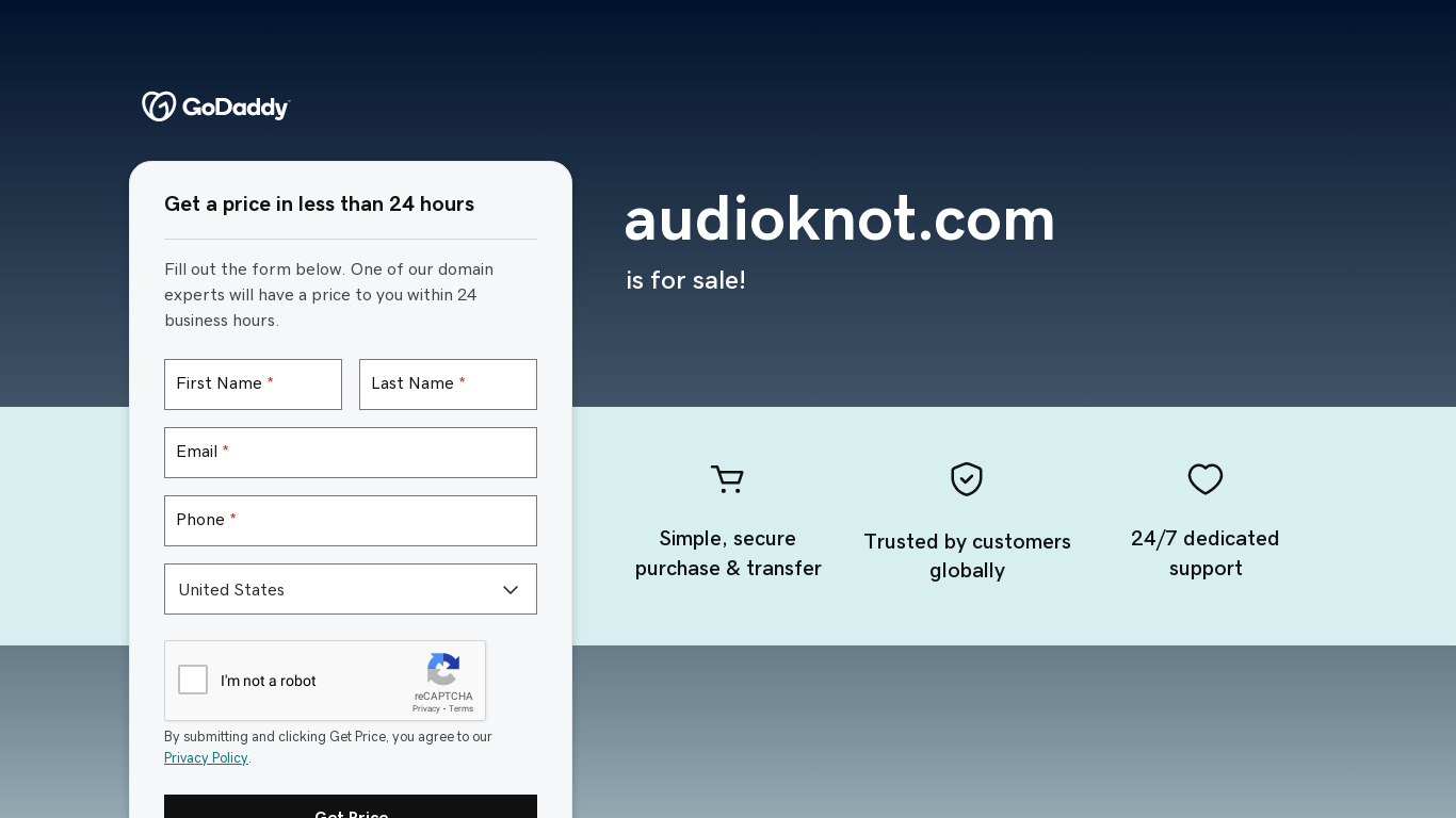Audioknot Landing page