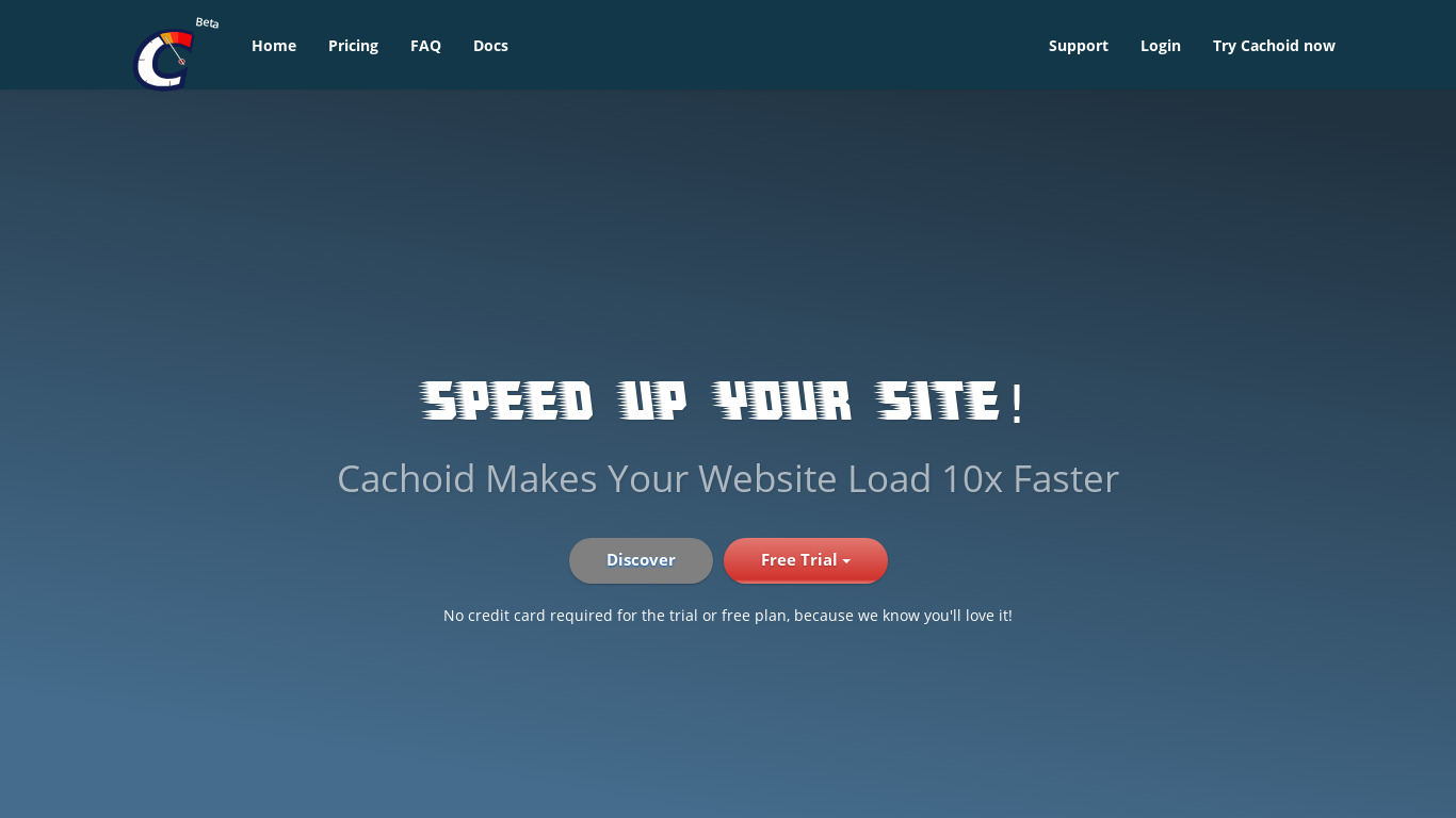 Cachoid Landing page
