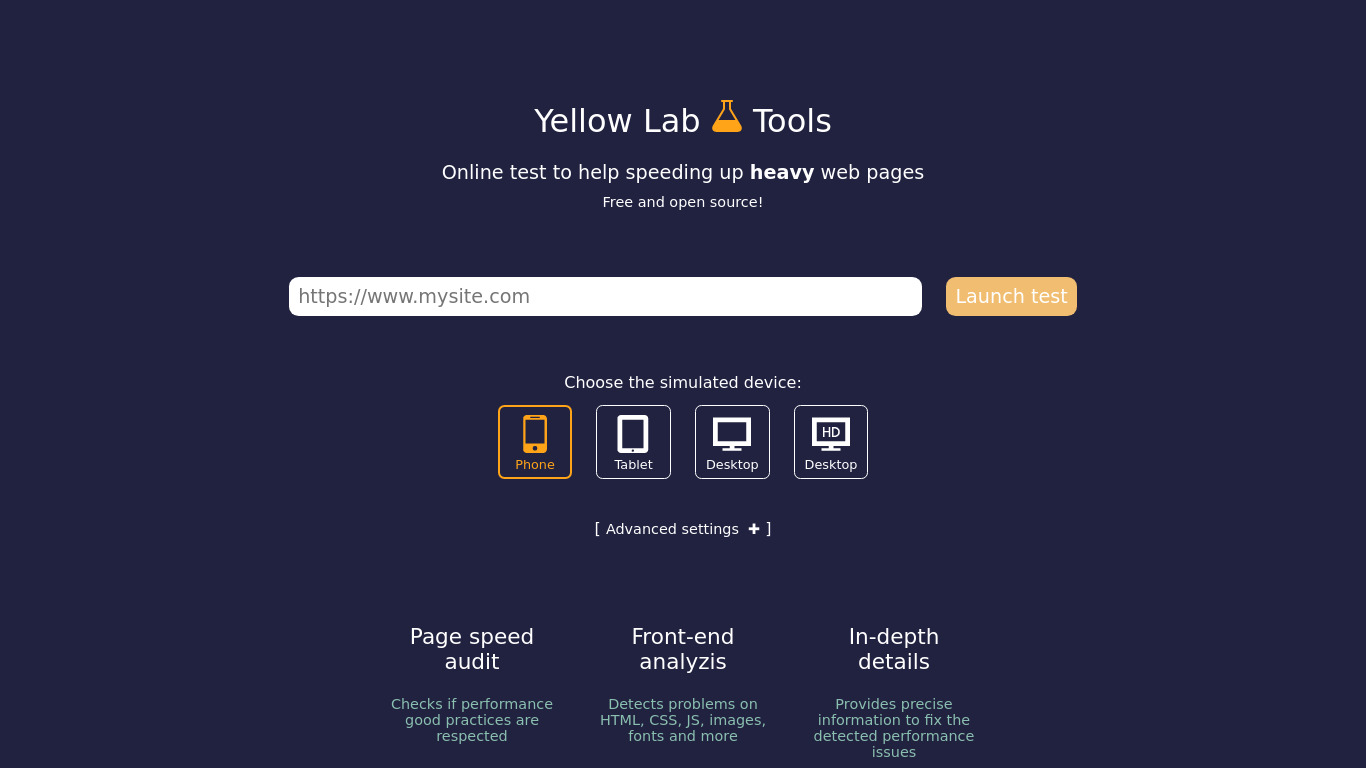 Yellow Lab Tools Landing page