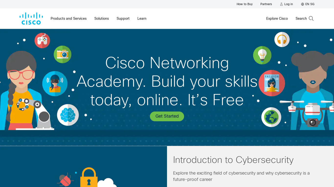 Cisco Networking Adademy Landing page
